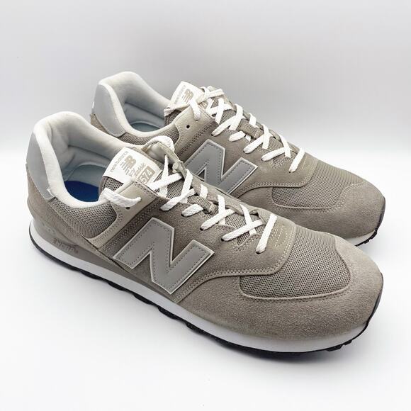 New Balance Mens Classics 574 Core Sneaker US 17D EU 52 Grey White Athletic EUC - Picture 5 of 14